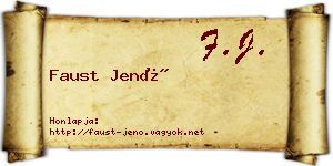 Faust Jenő névjegykártya